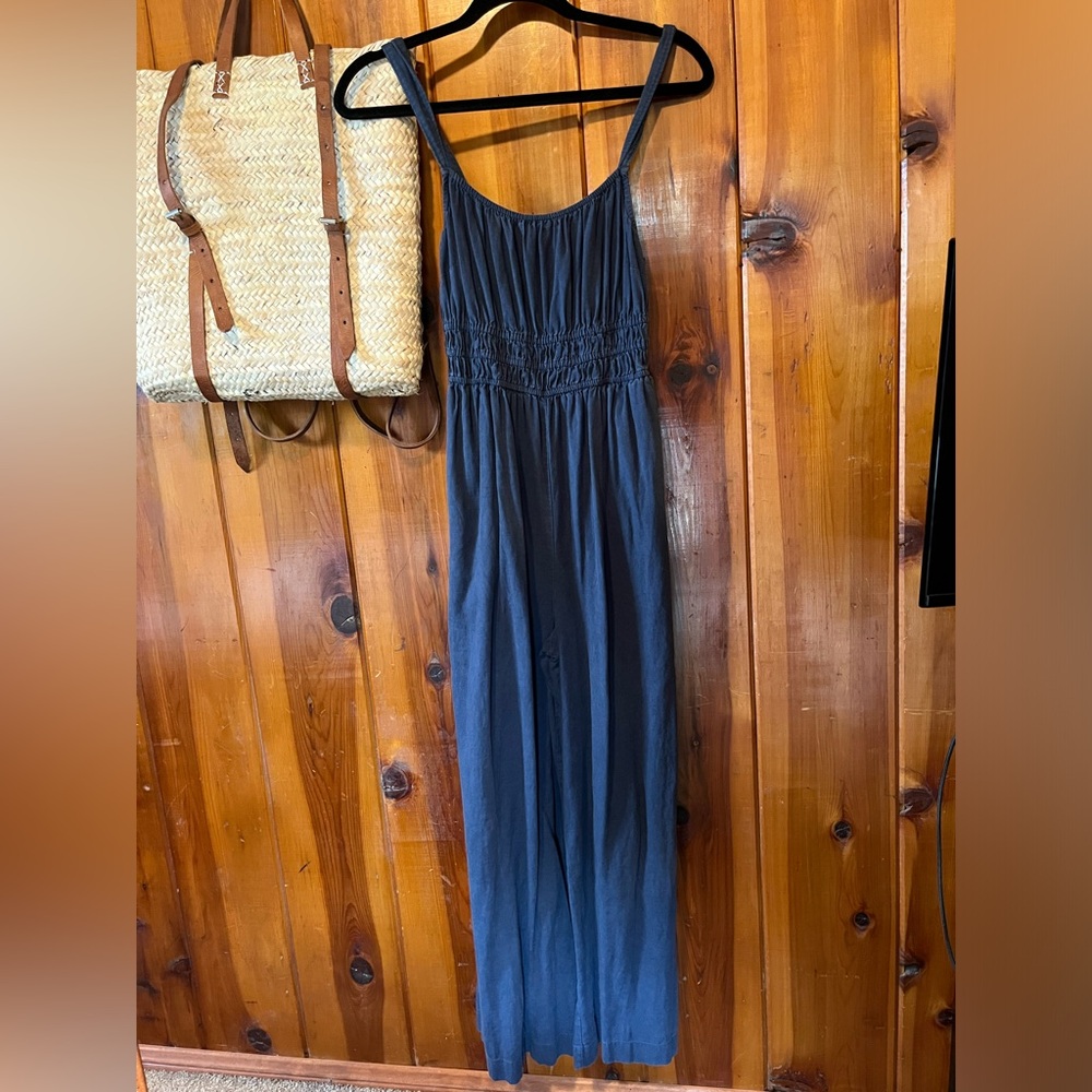 Madewell Navy Blue Sleeveless Jumpsuit